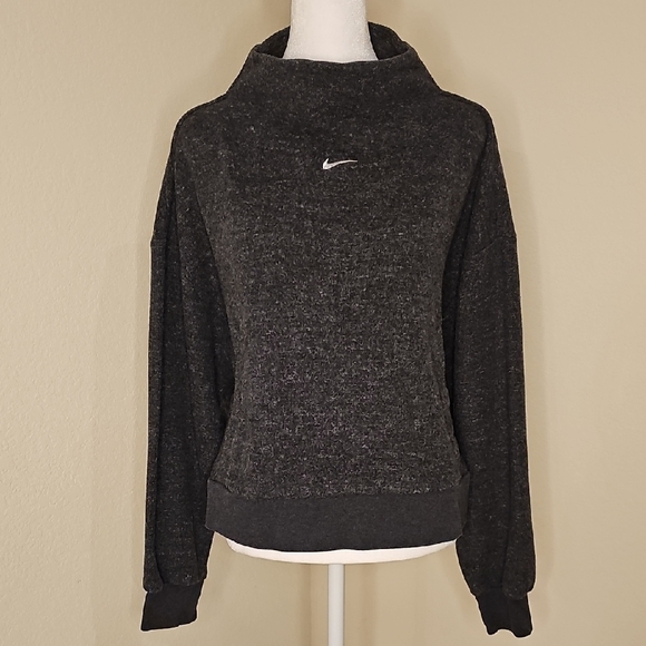Nike Tops - Nike Therma-fit Mock-Neck Gray Heather Training Top Sweatshirt Size Medium